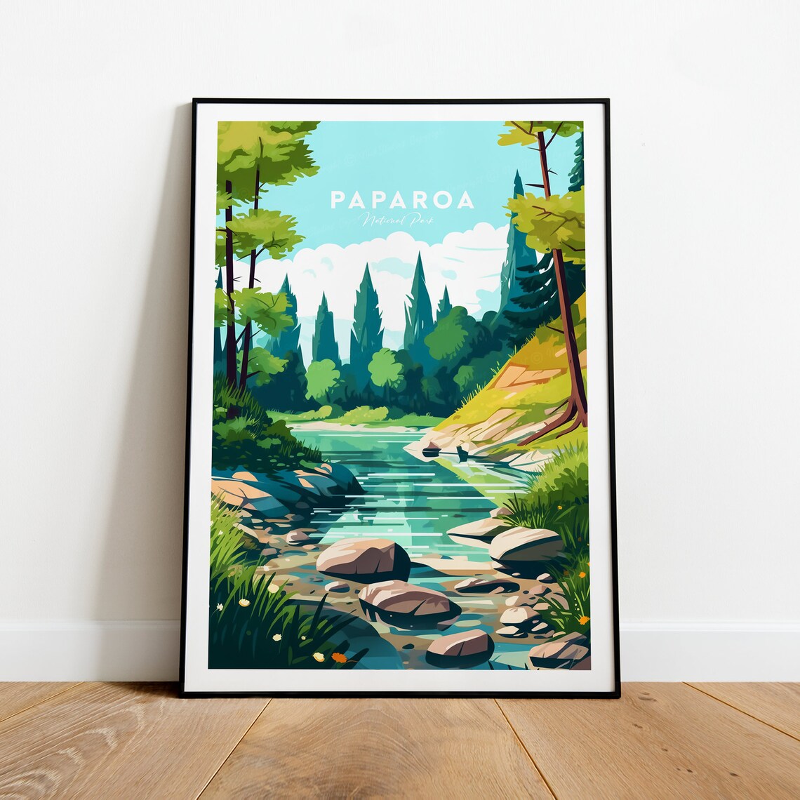 Paparoa Natural Park New Zealand Forest River Scenic Art Poster