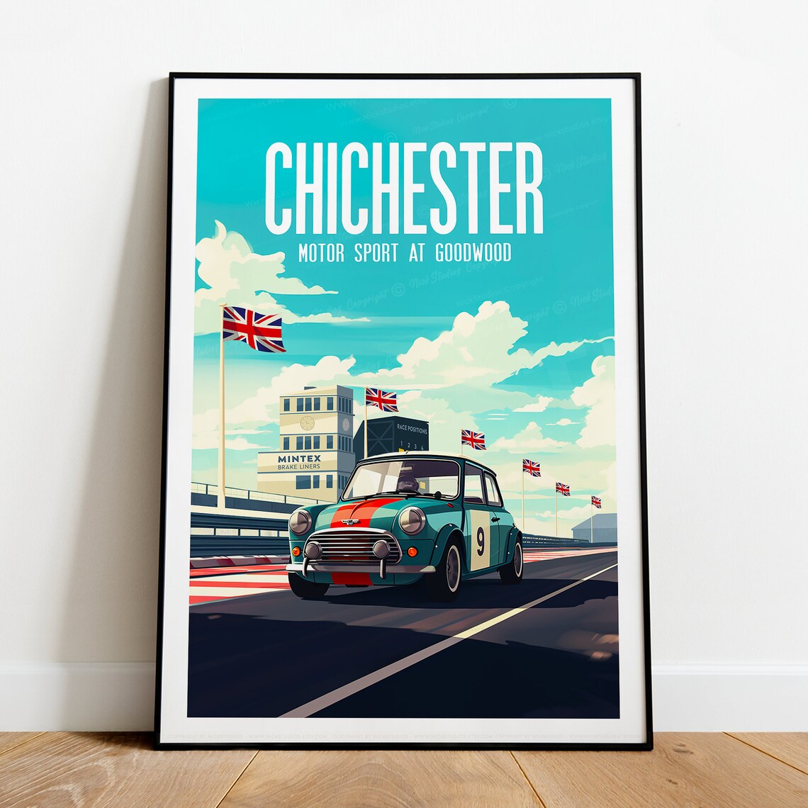 Chichester Goodwood Classic Mini Cooper Race Day Motorsport Poster