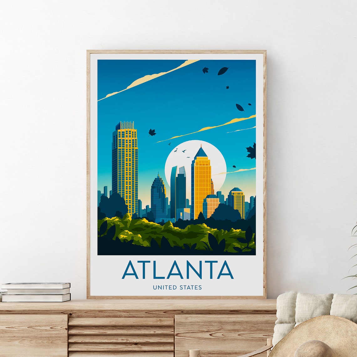Atlanta Traditional Travel Print United States Georgia Poster Atlanta Poster Usa Print Birthday Wedding Gift - Image 2