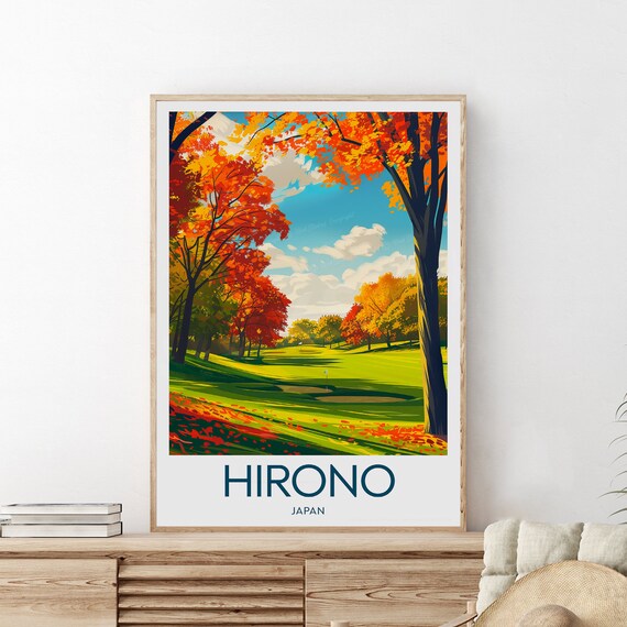 Hirono Golf Club Japan, Custom Text Poster