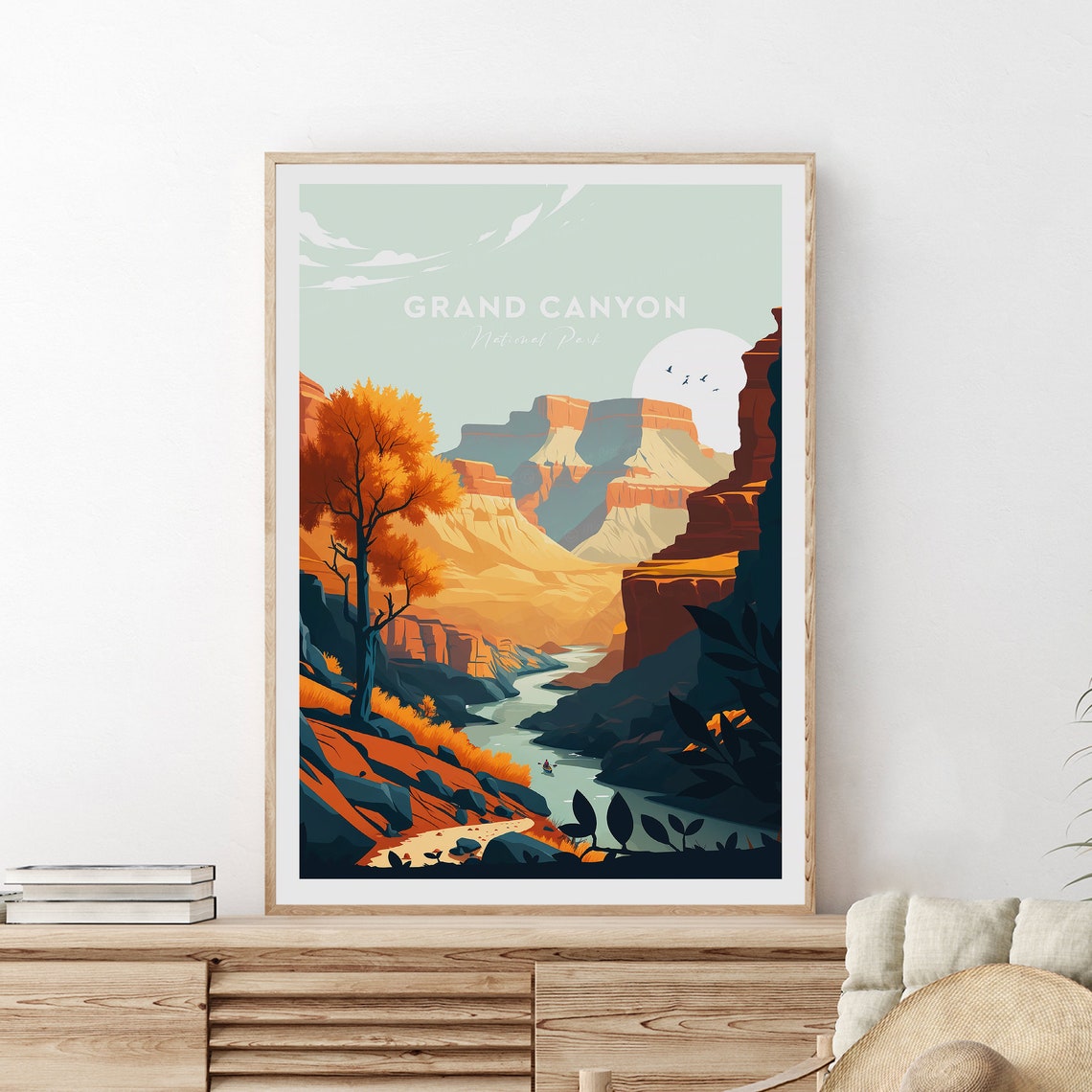 Grand Canyon National Park Vintage Travel Canyon Landscape Poster