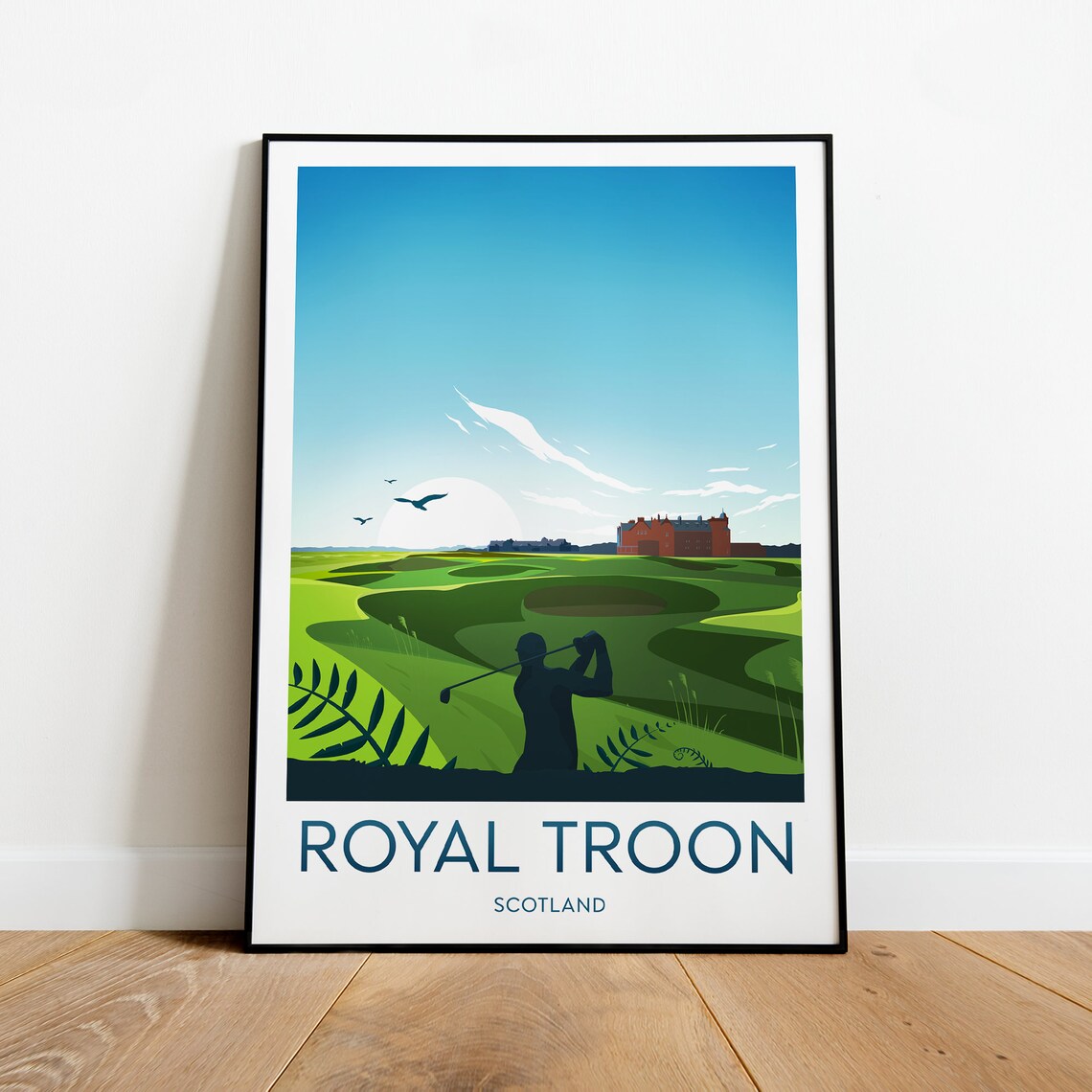 Royal Troon Scotland Golf Links Sunset Sports Classic Travel Poster - Image 2