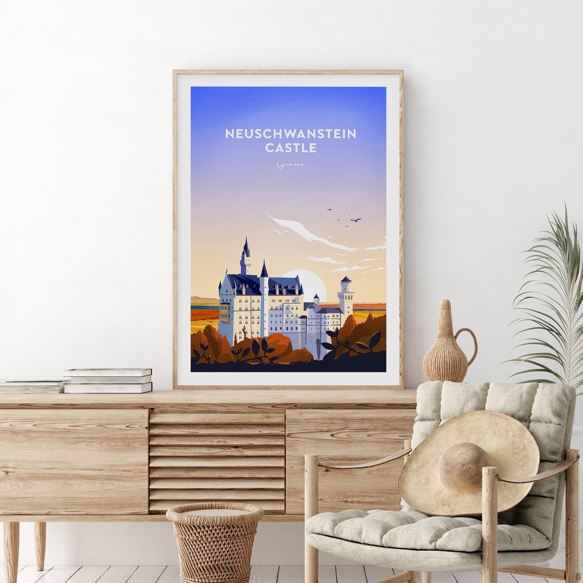 Neuschwanstein Castle Germany Fairytale Fortress At Sunset Poster