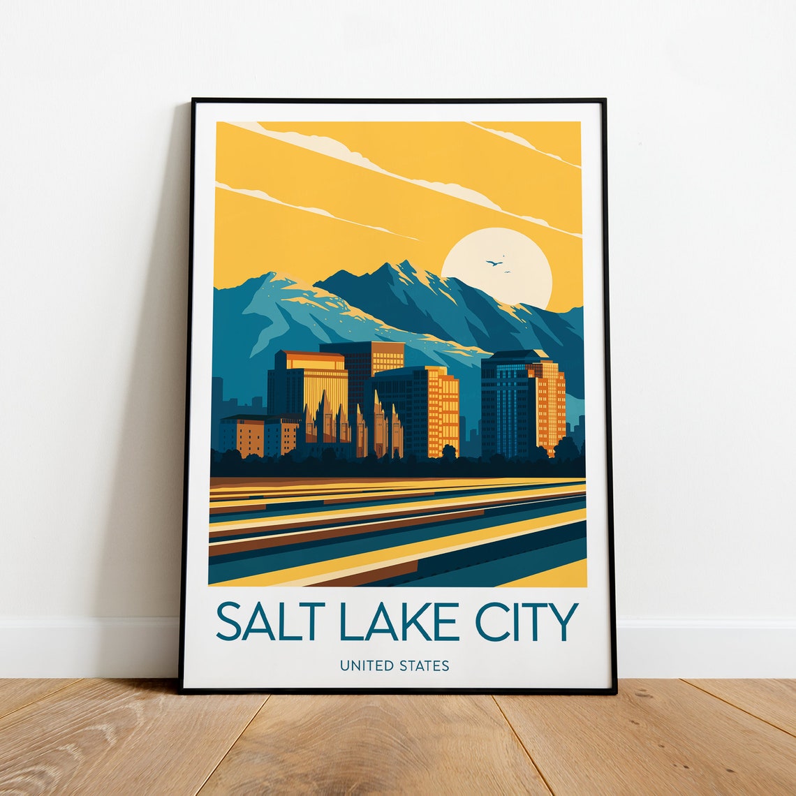 Salt Lake City Travel Print United States Utah Poster Salt Lake City Poster Birthday Wedding Gift - Image 2