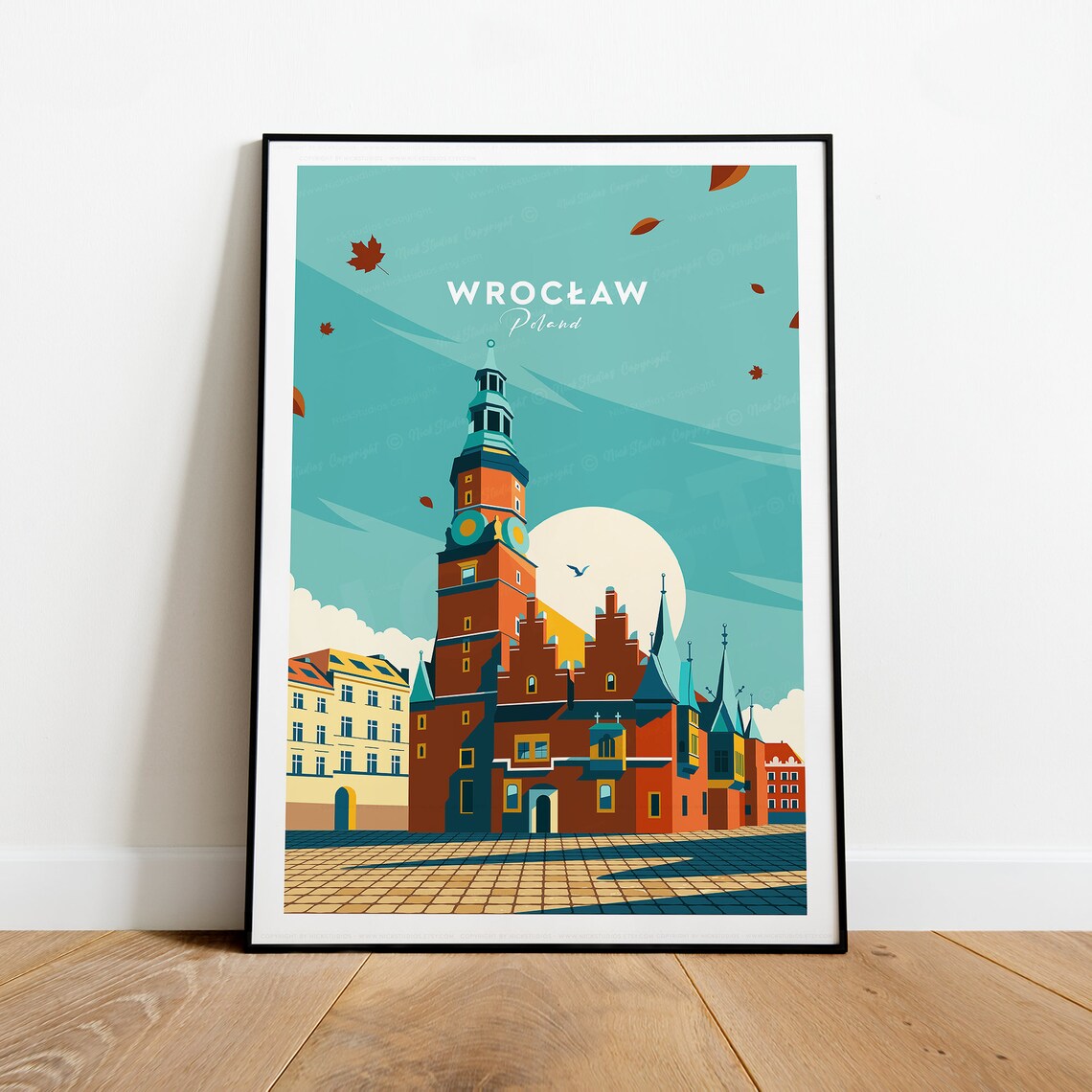Wroclaw Poland Old Town Hall Tower Autumn Market Square Poster - Image 2