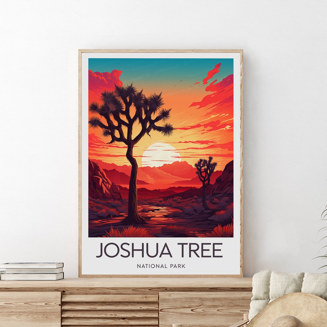 Joshua Tree National Park Sunset Desert Silhouette Travel Poster - Image 2