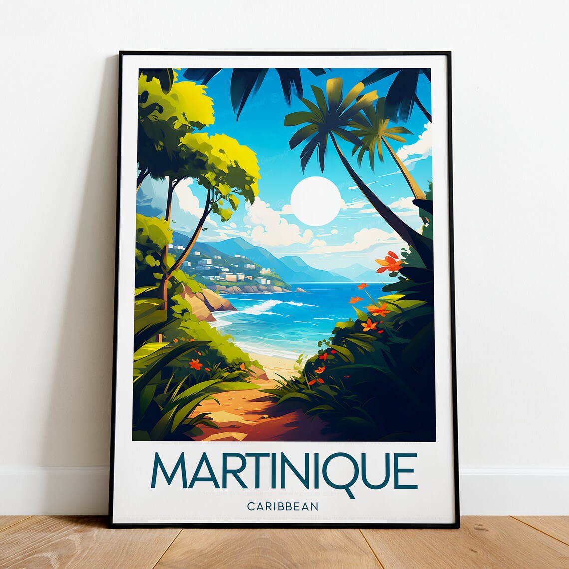 Martinique Caribbean Tropical Coast Vintage Travel Poster Art - Image 2