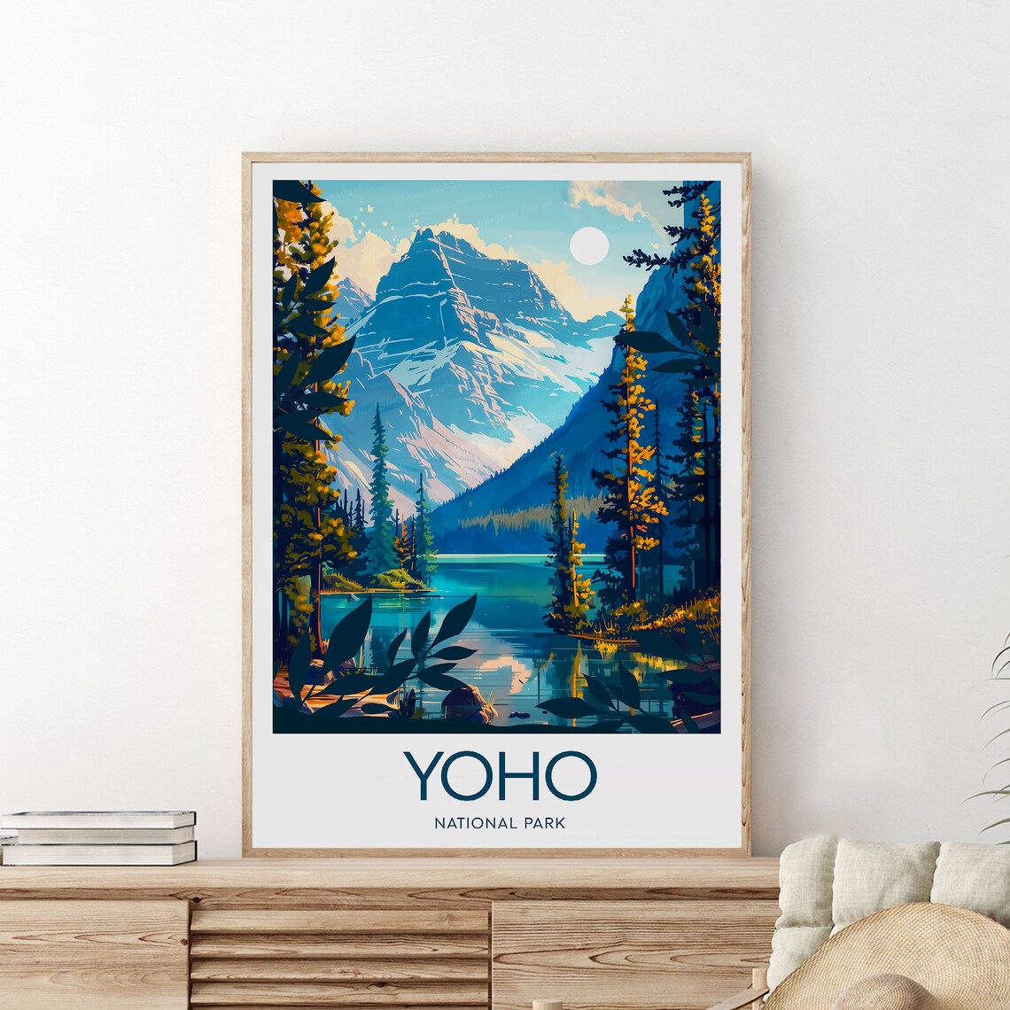 Yoho National Park Canada Rocky Mountain Alpine Lake Travel Poster