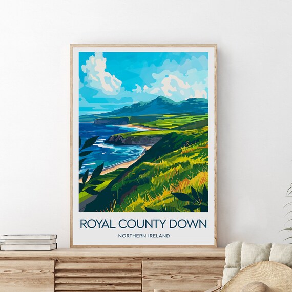 Royal County Down Print Northern Ireland Golf Print Golf Poster Royal County Down Poster Wedding Gift Birthday