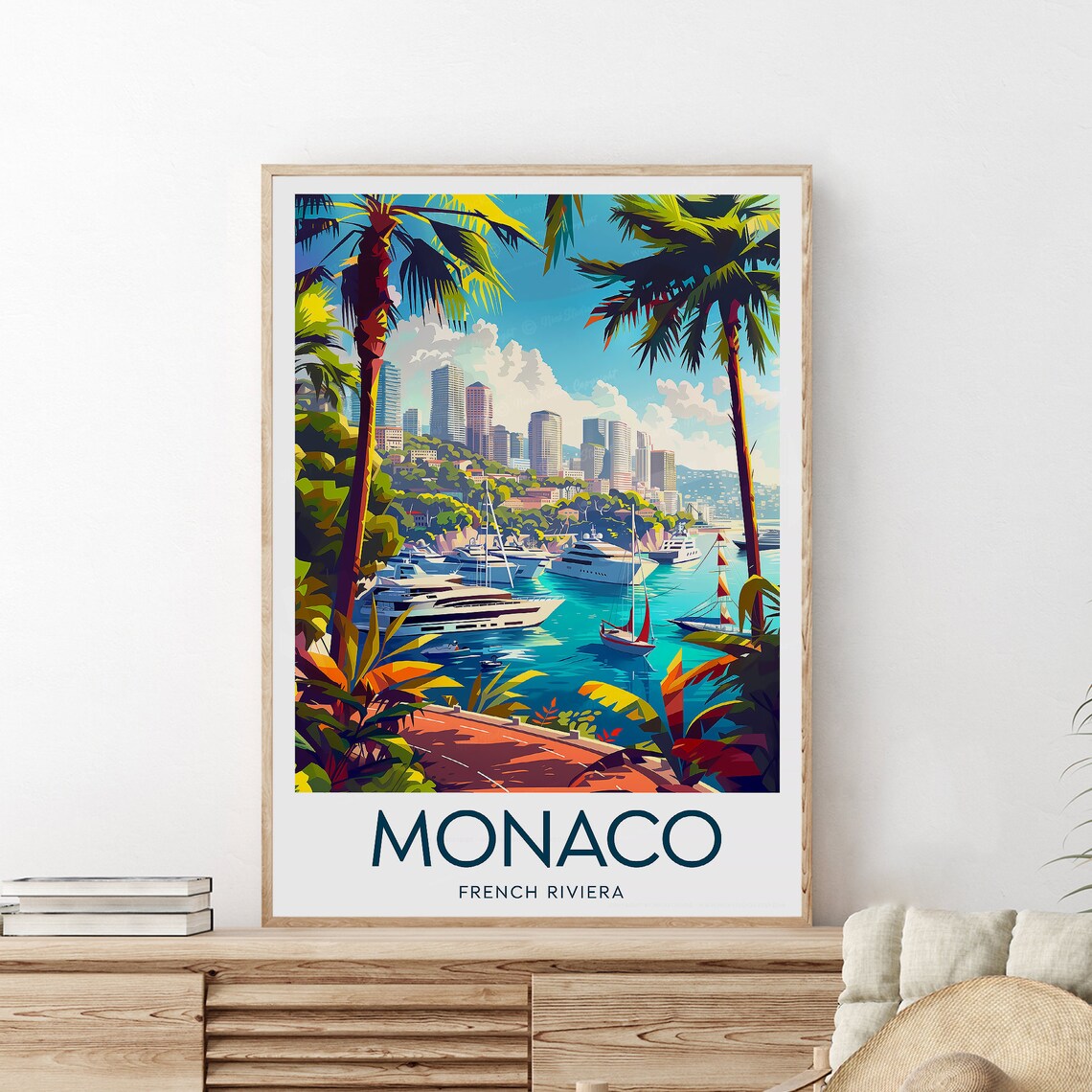 Monaco Monte Carlo Harbor Full of Yachts French Riviera Poster - Image 2