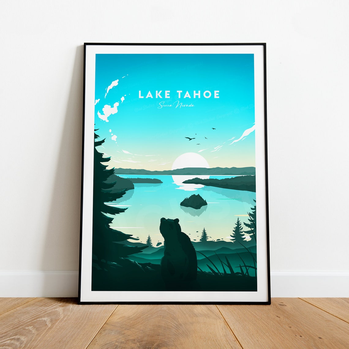 Serene Lake Tahoe Sierra Nevada Sunset Bear Lake View Poster