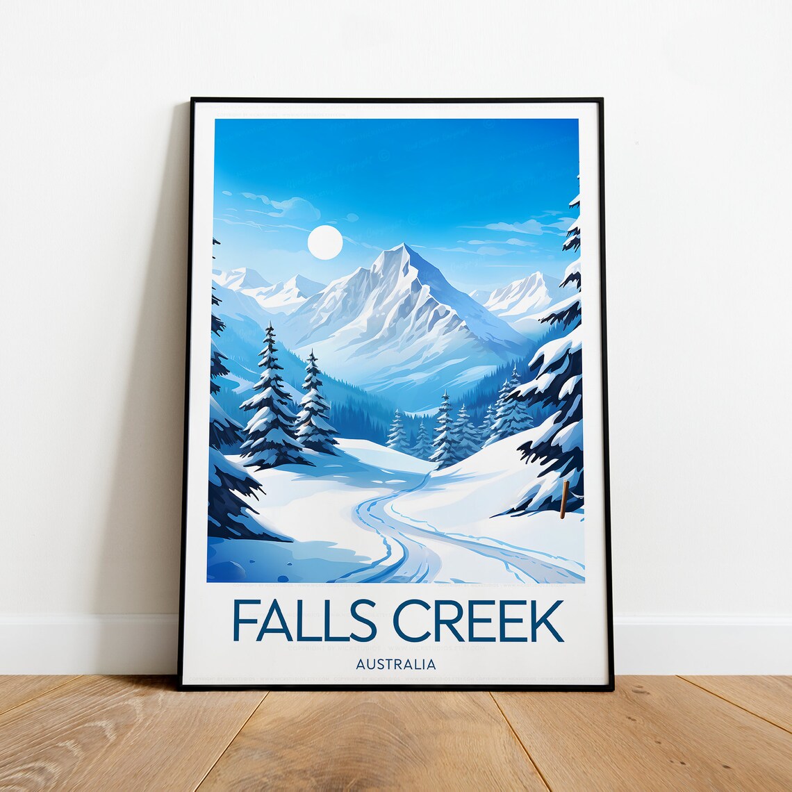 Falls Creek Australia Snowy Ski Slopes Mountain Winter Travel Poster