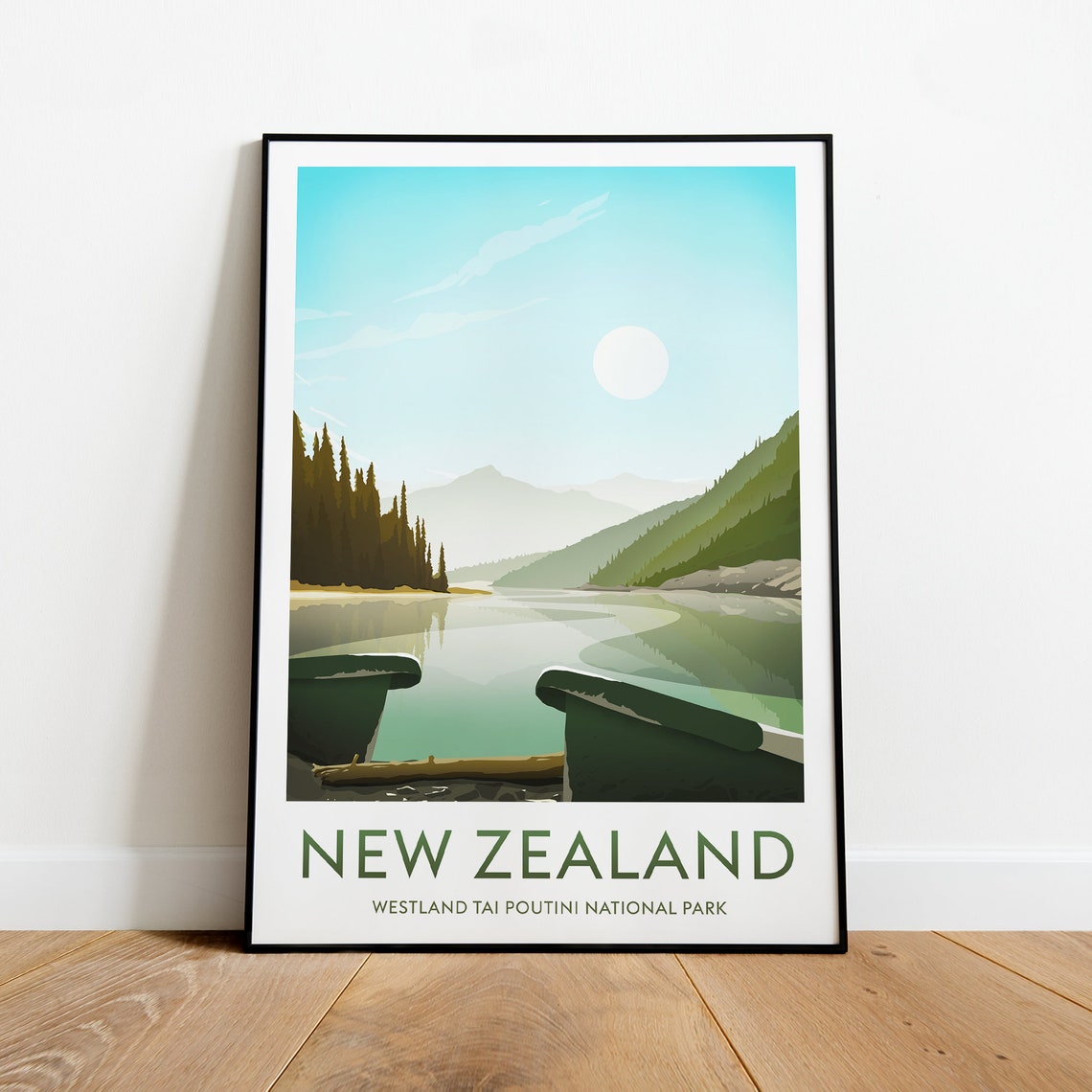 New Zealand Traditional Travel Print Tai Poutini New Zealand Print New Zealand Poster Tai Poutini Print Tai Poutini Poster
