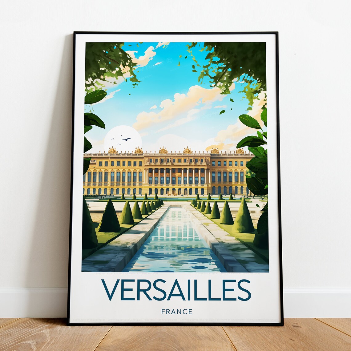 Versailles France Palace Gardens Fountain Grand View Travel Poster - Image 2