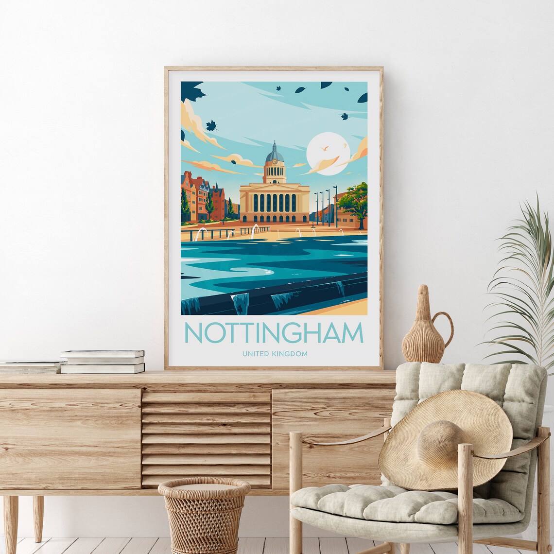 Nottingham United Kingdom Council House and Market Square Poster - Image 2