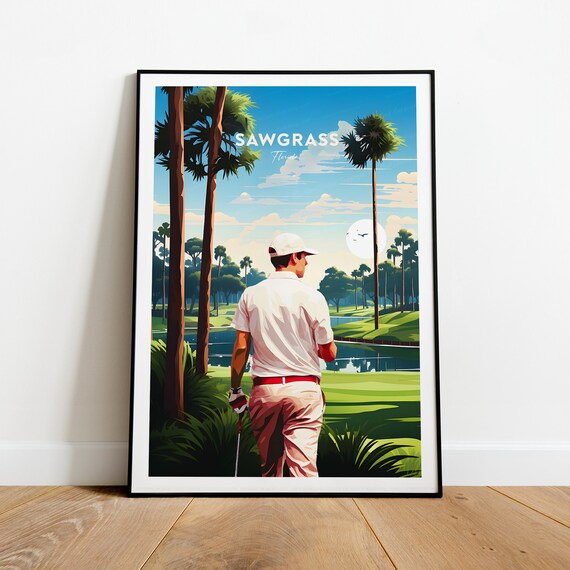 Tpc Sawgrass Traditional Golf Print Florida Sawgrass Poster Wedding Gift Birthday Poster