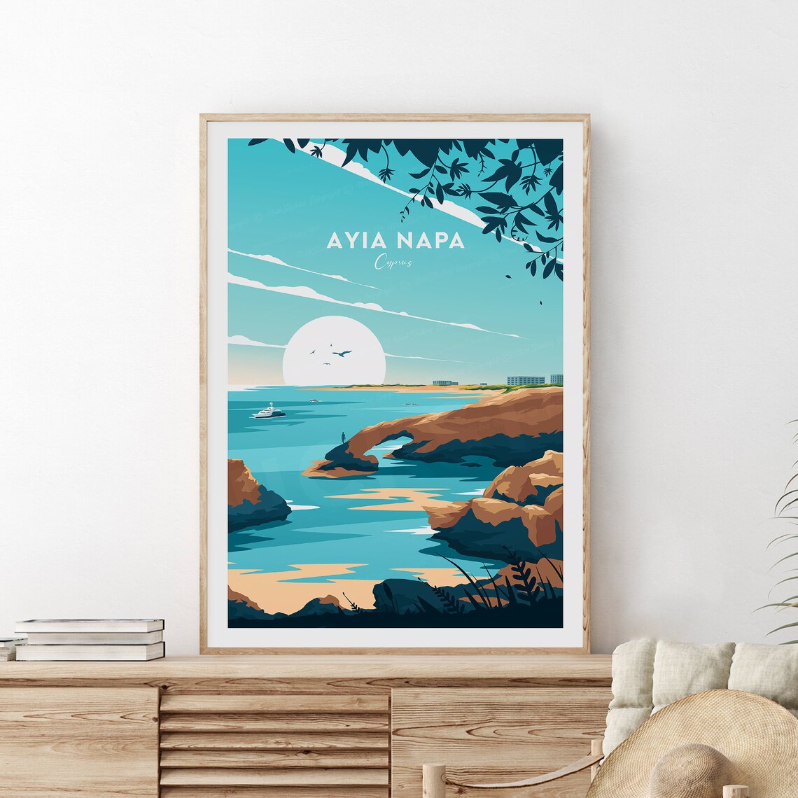 Ayia Napa Cyprus Beautiful Sea Arch Rocky Coast Travel Poster