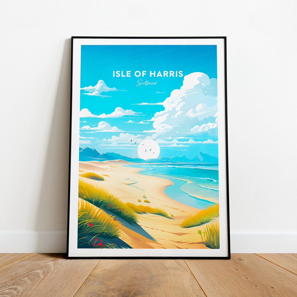 Isle of Harris Scotland White Sand Beach Dunes Travel Poster - Image 2