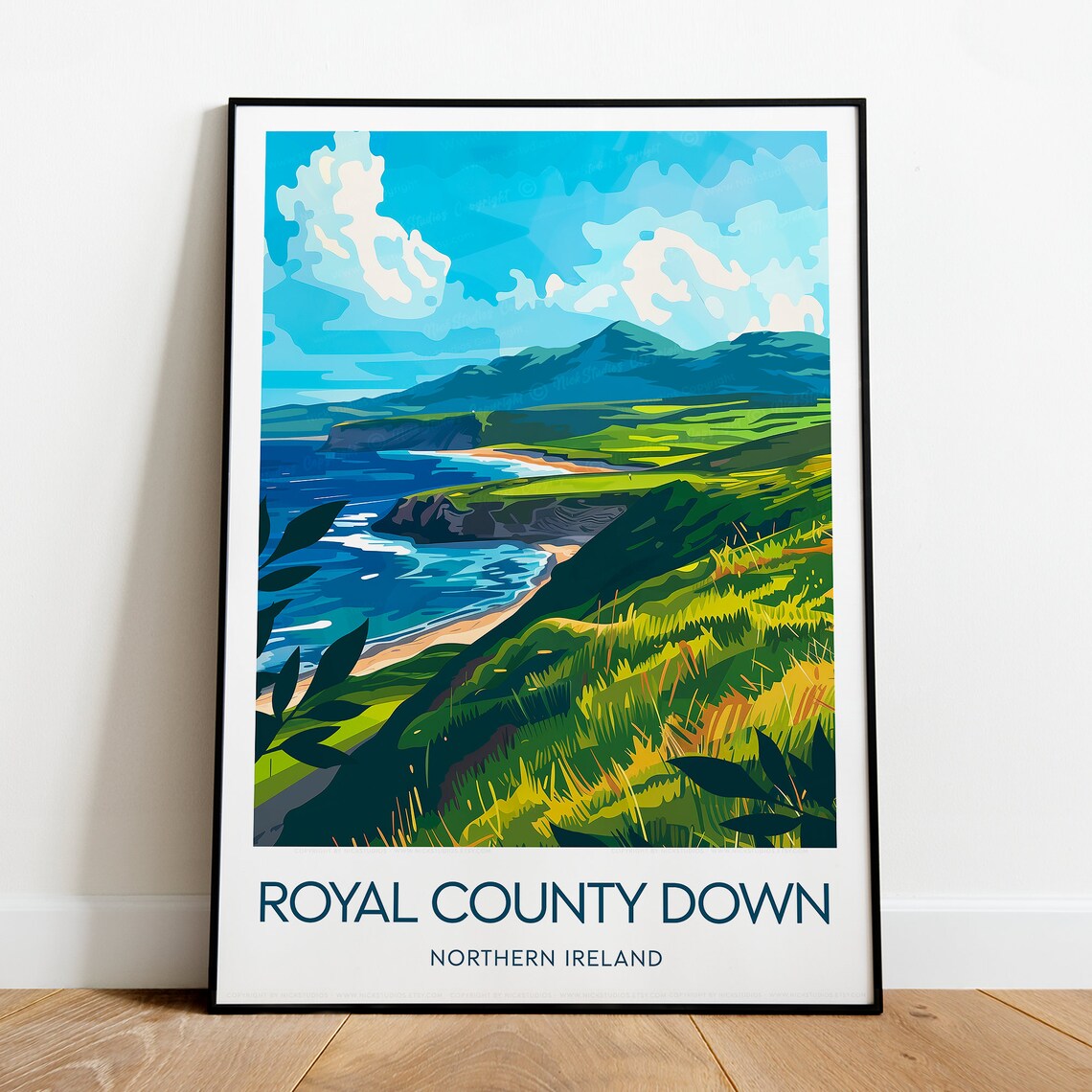 Royal County Down Northern Ireland Coastal Cliffs Travel Poster - Image 2