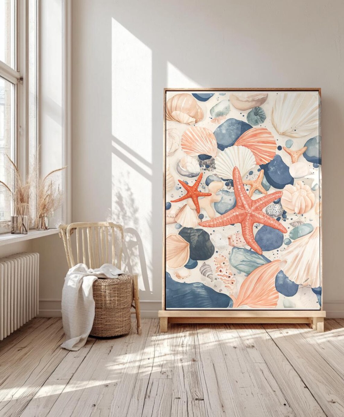 Modern Shell Beach Pebble Ocean Pastel Decor Art Print - Image 2