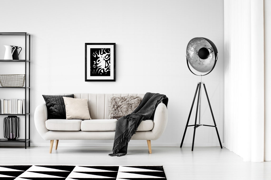 Monochrome Fluid Black and White Abstract Organic Shapes Poster - Image 3