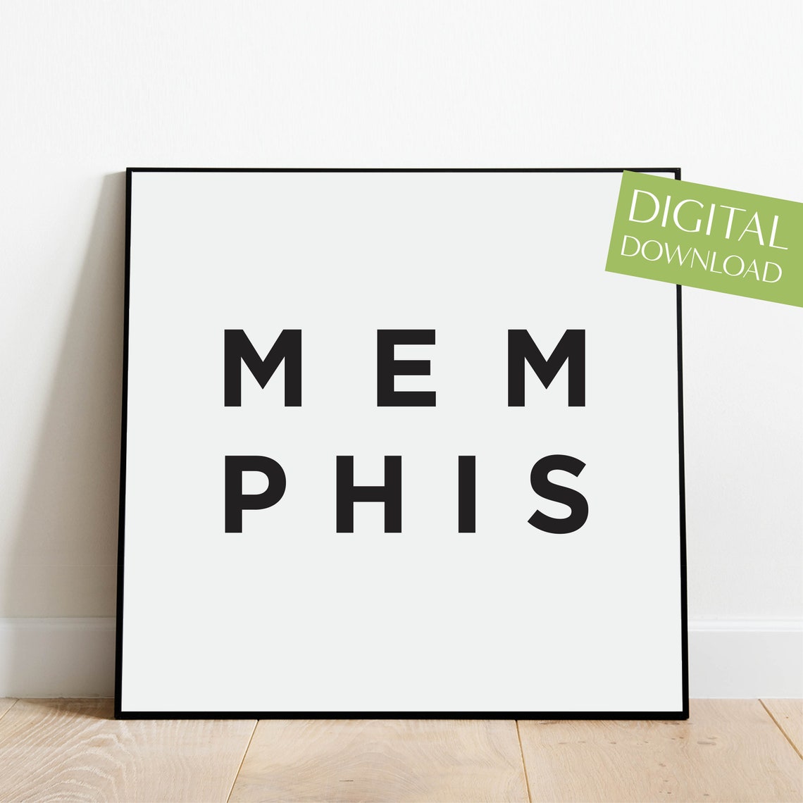 Memphis Tennessee Bold Spaced Typography Travel City Wall Poster