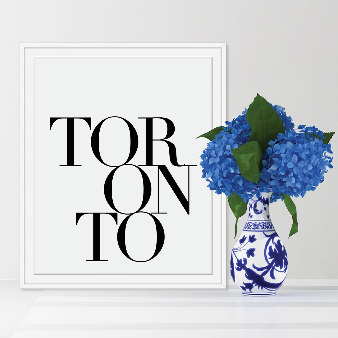Toronto Canada Stacked Serif Typography Minimalist City Poster