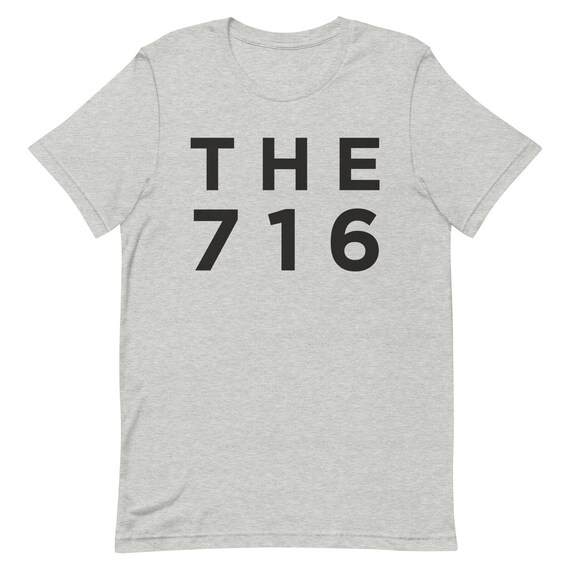 The 716 Buffalo Area Code Bold Graphic Print Tee Shirt Mockup Gray
