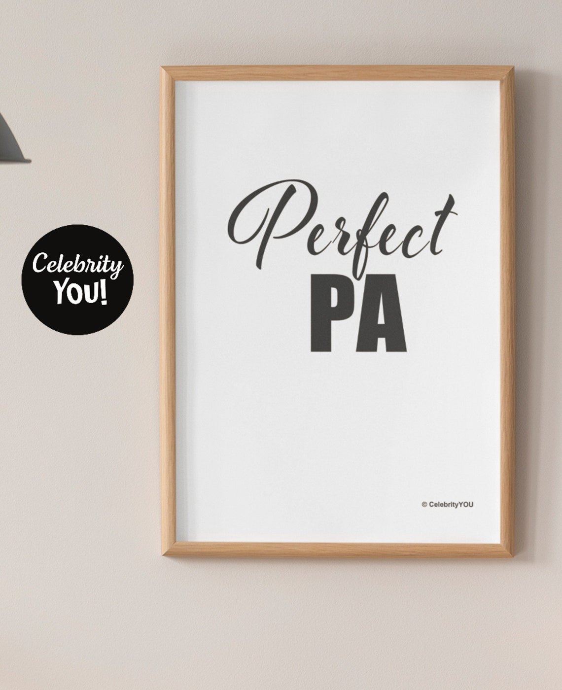 Perfect PA Elegant Script Personal Assistant Appreciation Wall Art - Image 3