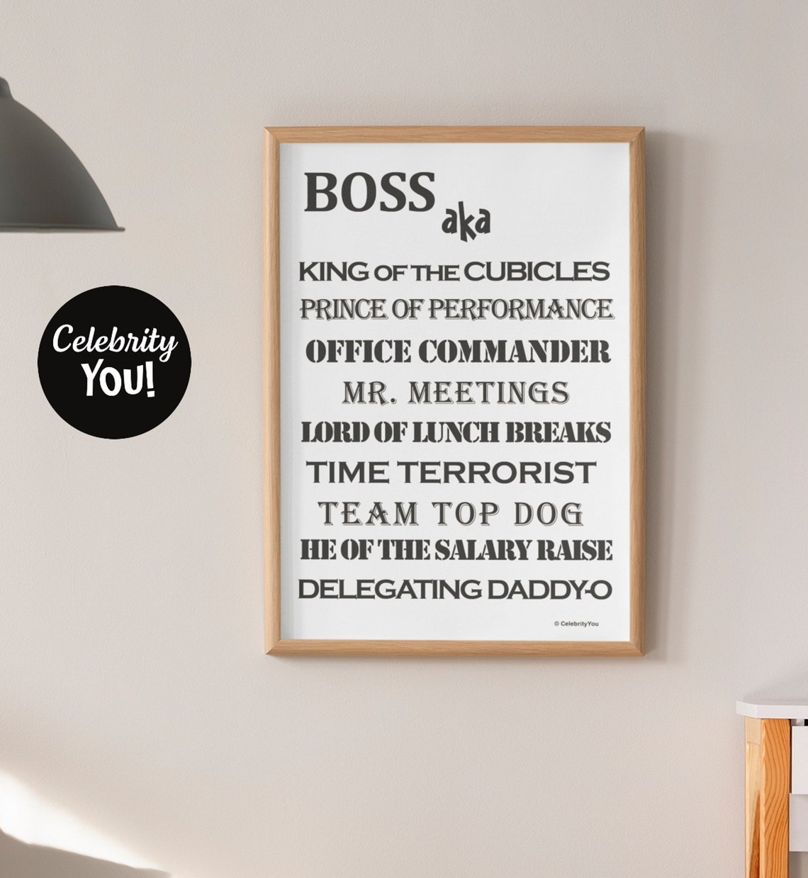 Boss AKA King Of The Cubicles Funny Nicknames Office Poster Gift - Image 2