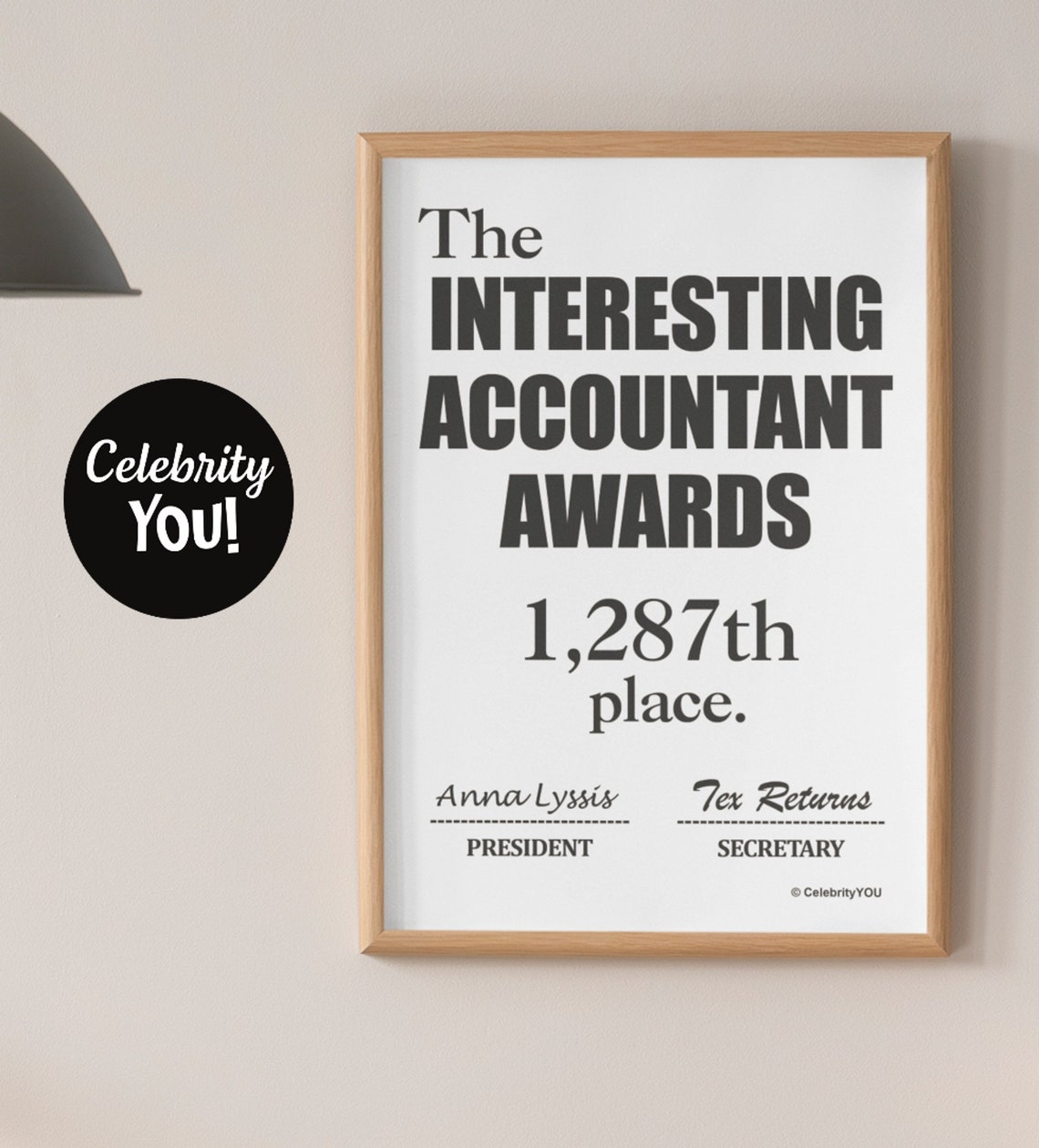 The Interesting Accountant Awards 1287th Place Funny Work Poster - Image 3