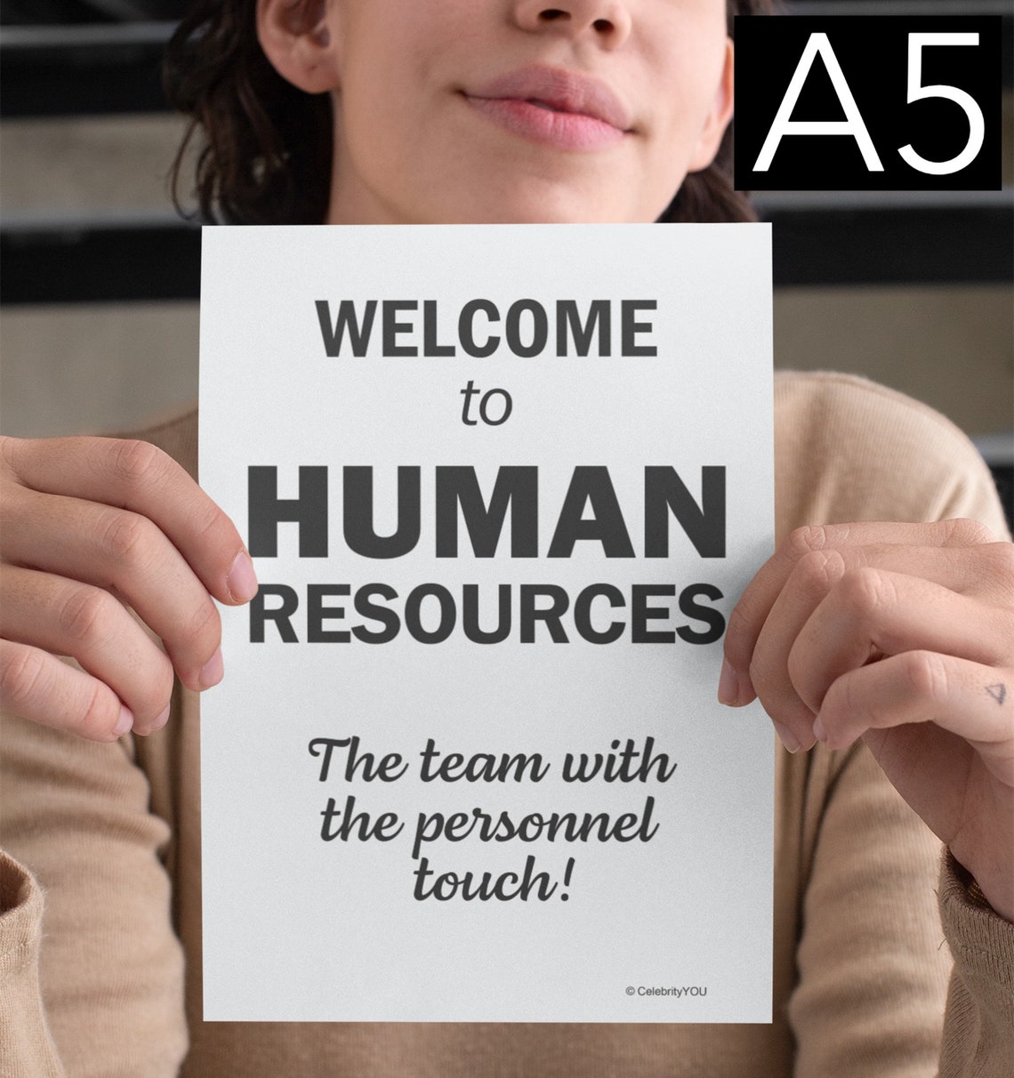 Welcome To Human Resources Funny HR Department Office Sign Poster - Image 2