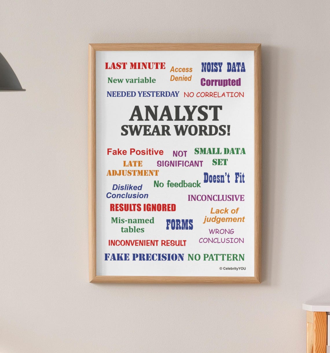 Analyst Swear Words Funny Colorful Data Analyst Office Print - Image 3