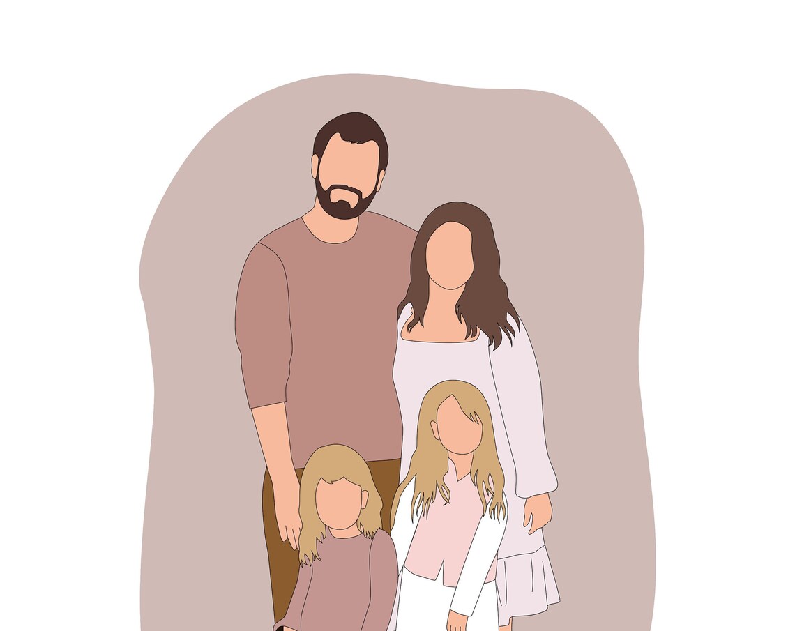Custom Faceless Portrait, Memorial Keepsake Art Print