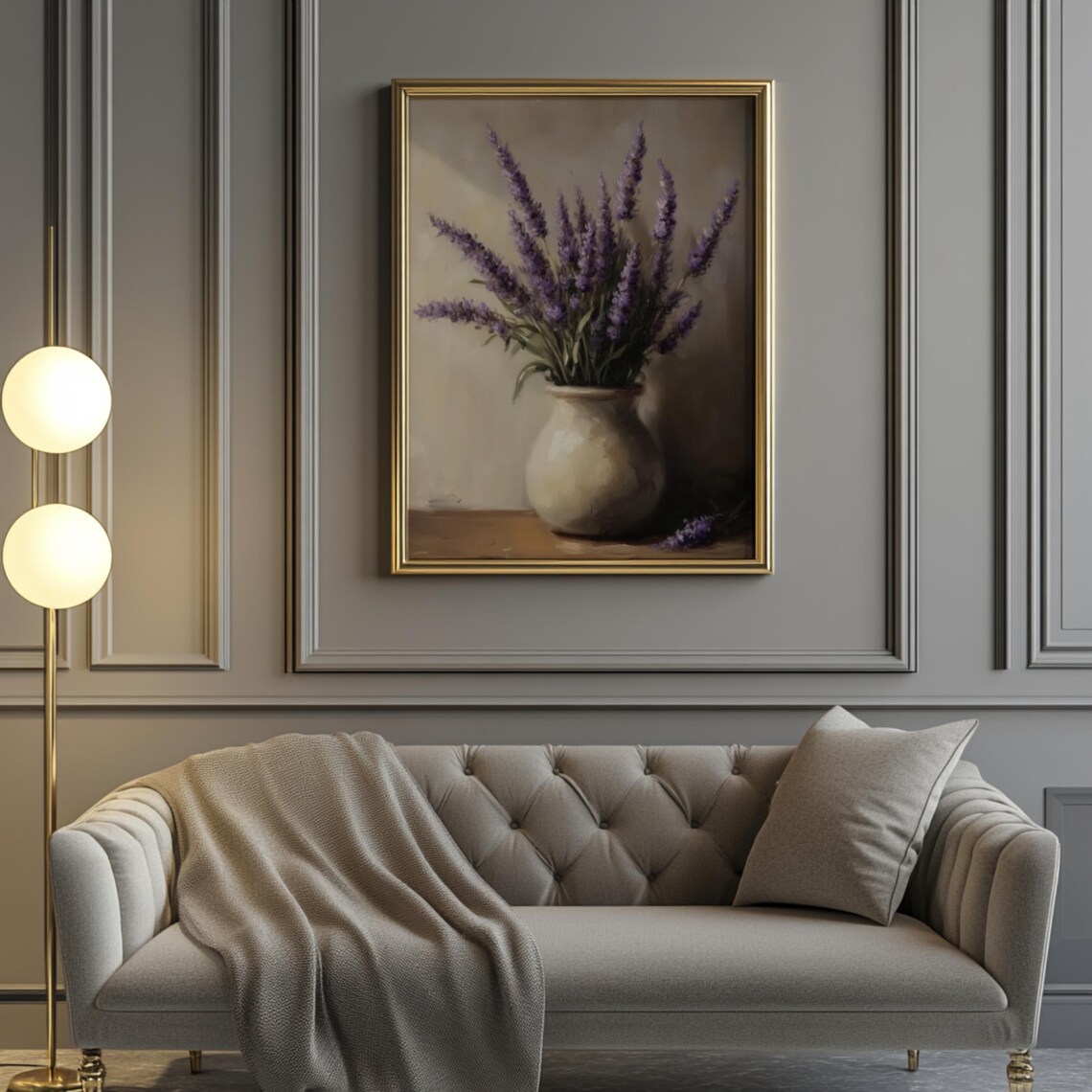 Rustic Lavender Bouquet, Farmhouse Floral Art Print - Image 3