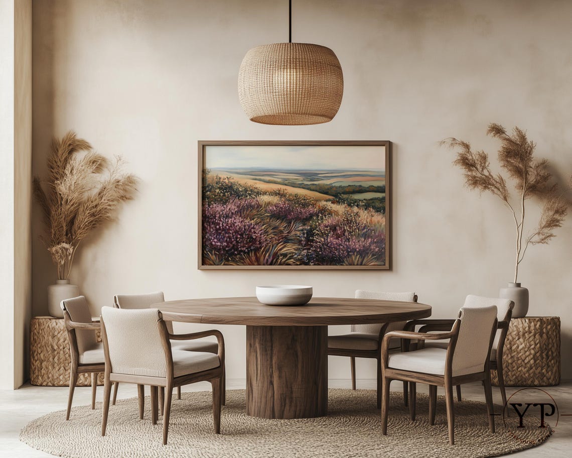 Purple Heather Bloom Rolling Countryside Vista Summer Wall Poster - Image 3