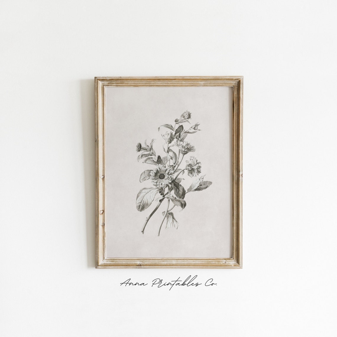 Antique Floral Etching Botanical Vintage Flower Drawing Poster - Image 2
