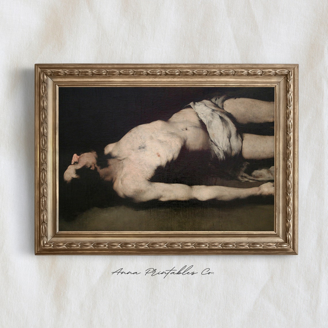 In Darkness Antique Moody Man Study Painting For Dark Academia Decor Wall Art Classical Fine Artwork Print - Image 2