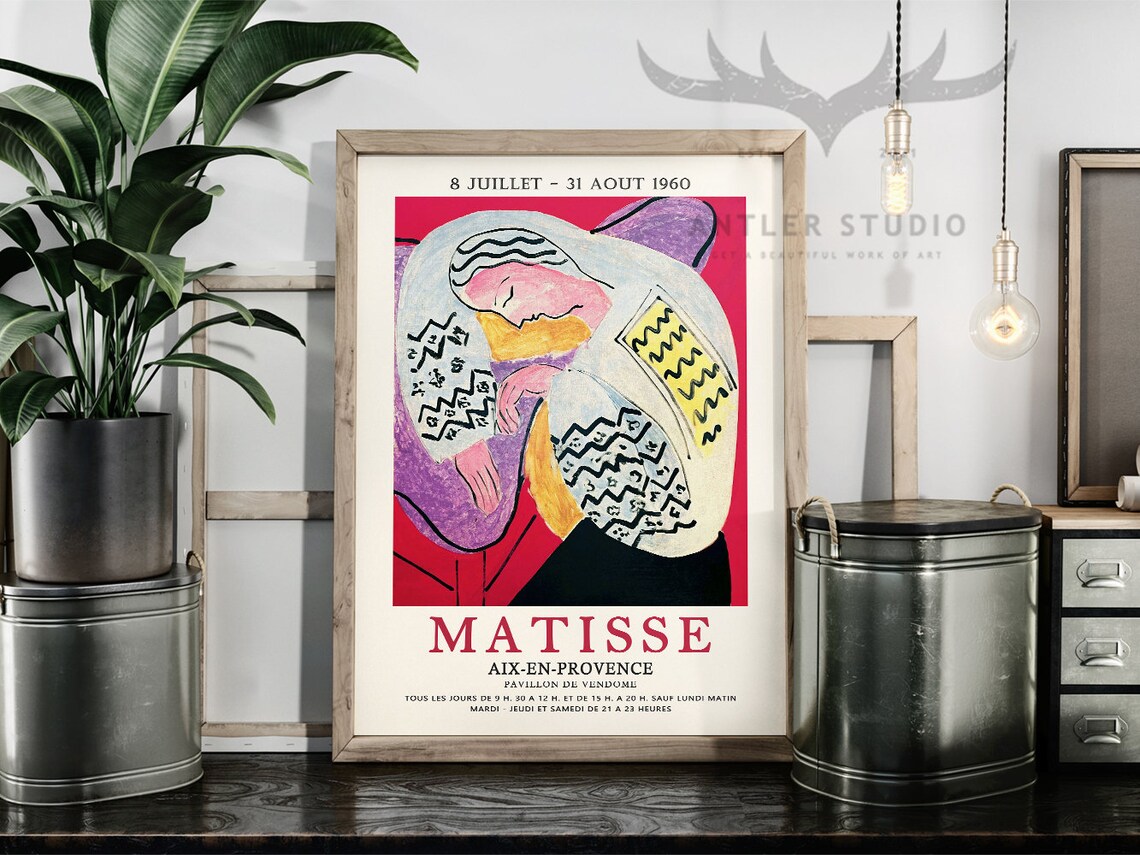 Henri Matisse Sleeping Woman Fauvist 1960 Aix en Provence Exhibition Poster - Image 2