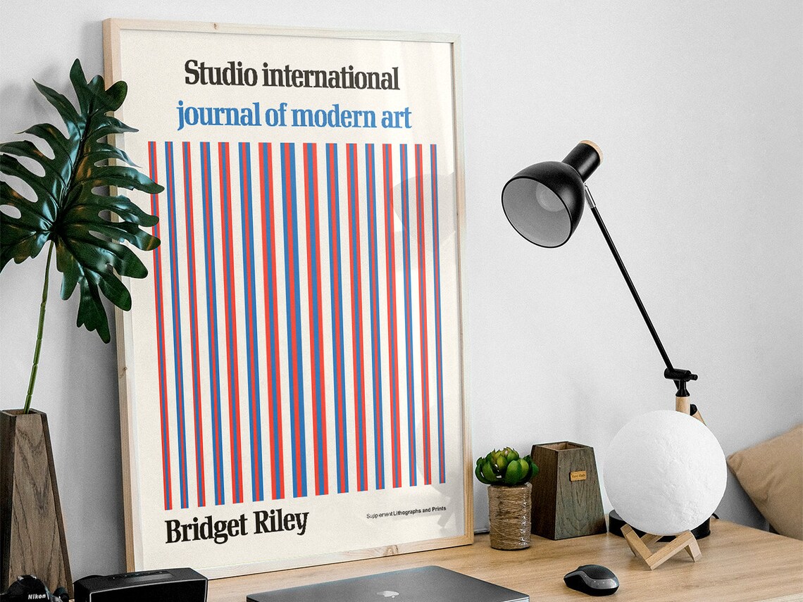Bridget Riley Studio International Striped Op Art Journal Cover Poster - Image 3