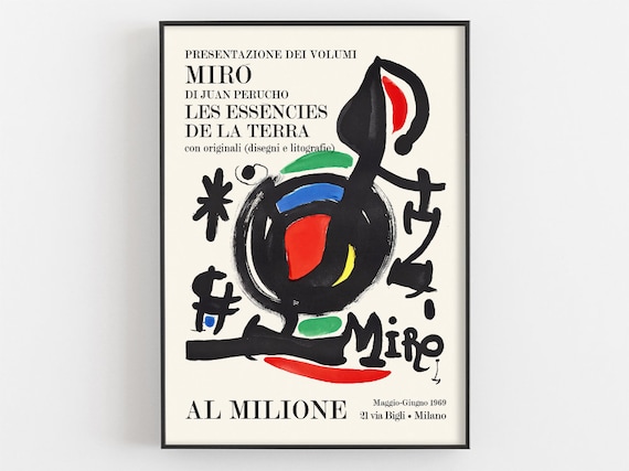 Joan Miro Al Milione Milano 1969 Book Presentation Exhibition Poster