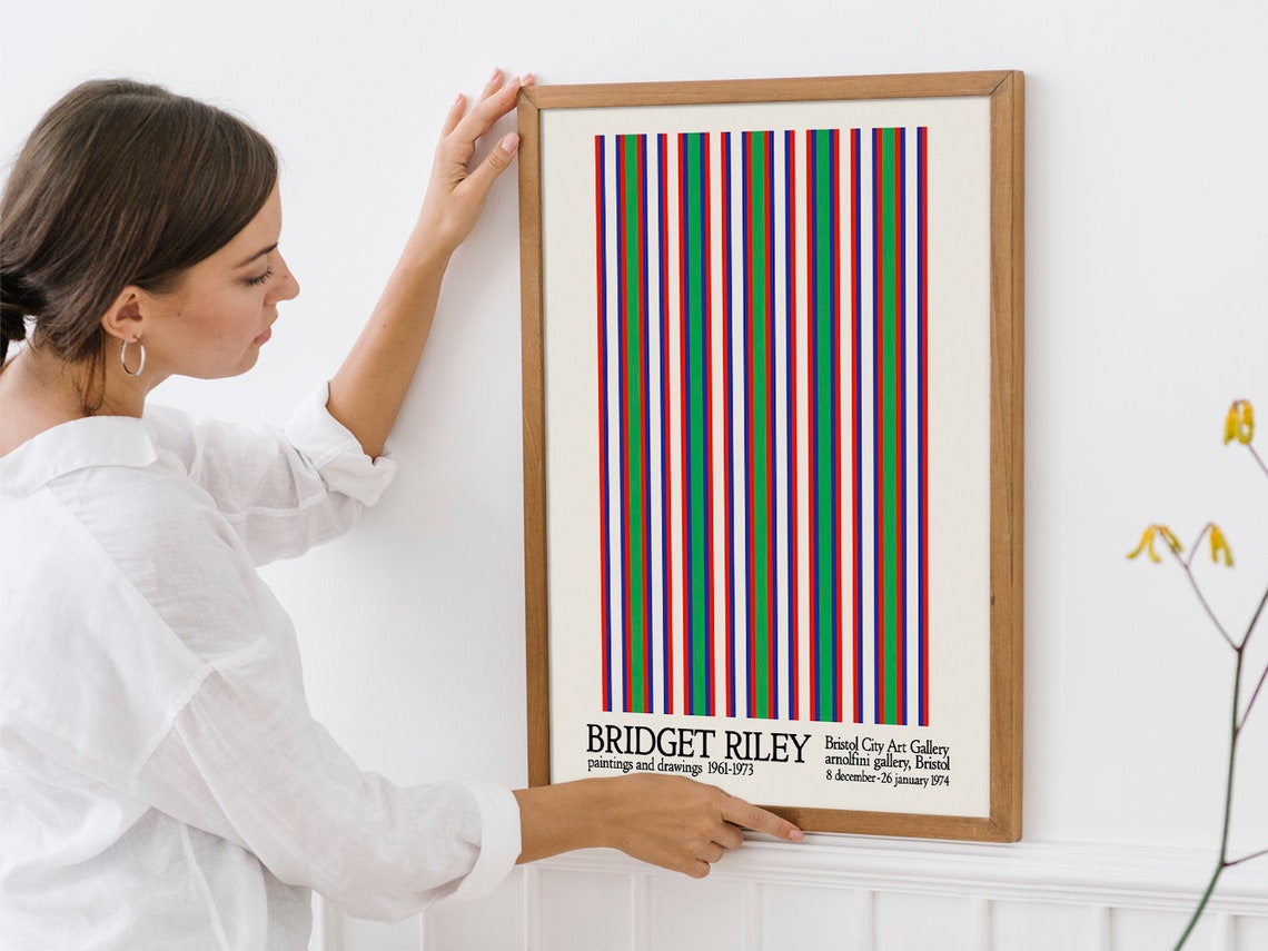 Bridget Riley Stripe Paintings Bristol 1974 Exhibition Poster - Image 4