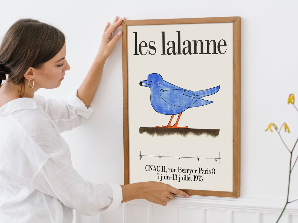 Les Lalanne Exhibition Poster Lalanne Bird Poster Paris Oiseau Bleu Mid Century Wall Art Museum Print Minimalist Decor Artist Gifts - Image 4