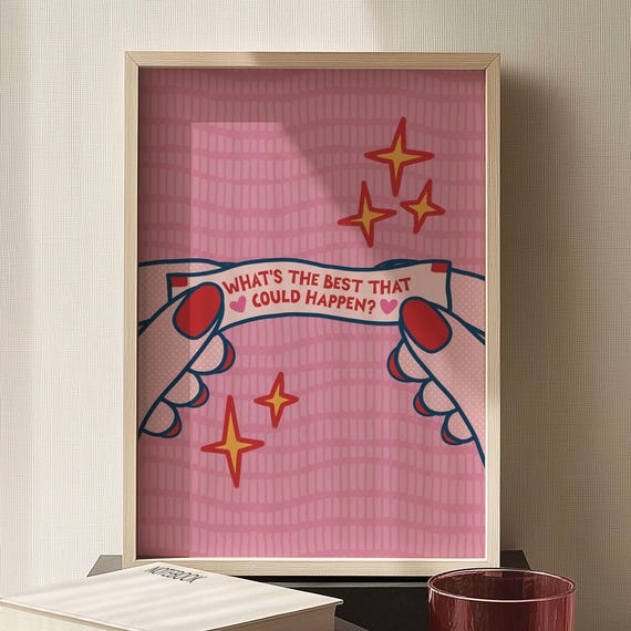 Whats The Best That Could Happen? Retro Quote Art Print