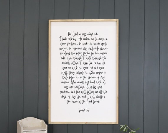 Psalm 23 Sign The Lord Is My Shepherd Scripture Sign Bible Verse Wood Sign Framed Wood Signs Christian Sign Scripture Wall Decor