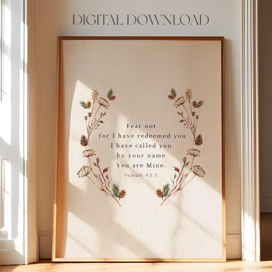 Isaiah 43:1 Fear Not Scripture Art Print