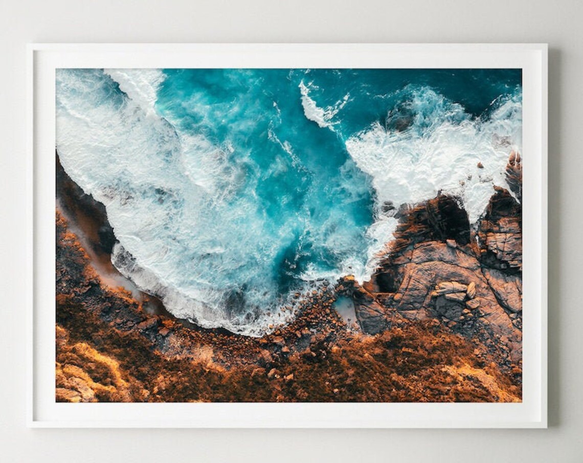Australian Ocean Waves Crashing Into Rocks Travel Poster - Image 3