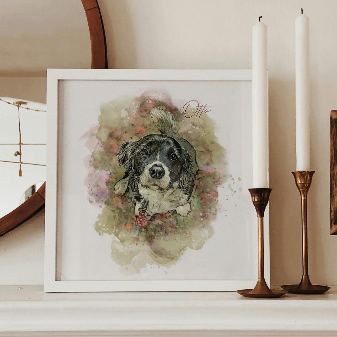 Fidget Dachshund Tennis Ball Watercolor Portrait Playful Dog Art Print - Image 2