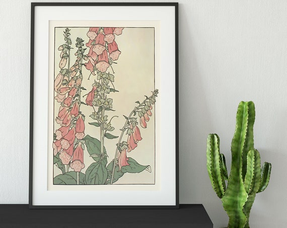 Vintage Floral Nouveau Bohemian Wall Art Print