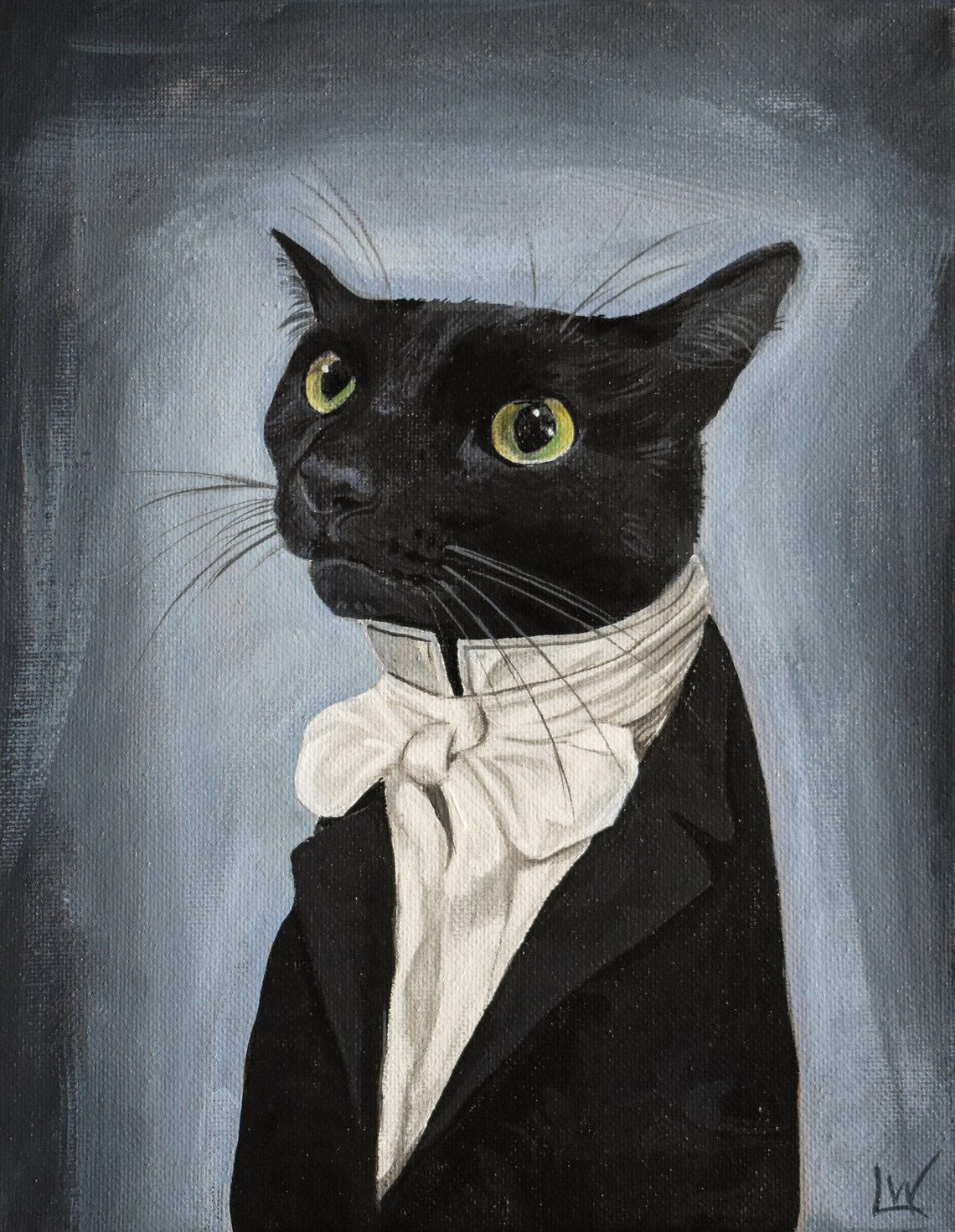 Black Cat Portrait Fine Art Print by Lauren White